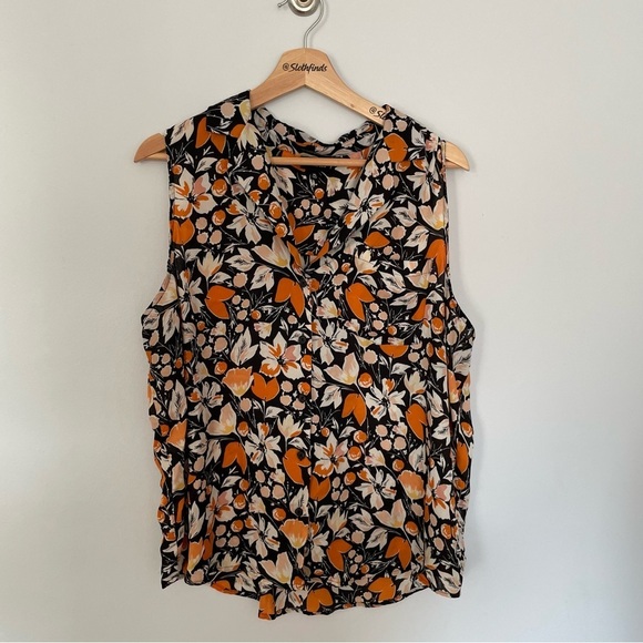 Who What Wear Fall Florals Sleeveless Blouse- Size XL - Picture 7 of 7